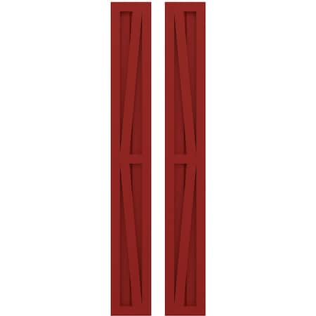 Americraft 2-Board Wood 2 Equal Panel Frmd Board-n-Batten Shutters W/ Dubl Z-Bar, ARW102BF207X41BRH